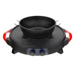 8-SOGA 2 in 1 Electric Stone Coated Teppanyaki Grill Plate Steamboat Hotpot