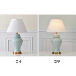 6-SOGA 2X Oval Ceramic Table Lamp with Gold Metal Base Desk Lamp Yellow