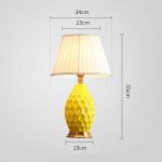 2-SOGA 2X Textured Ceramic Oval Table Lamp with Gold Metal Base Yellow
