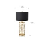 2-SOGA 2X Golden Hollowed Out Base Table Lamp with Dark Shade