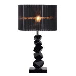 1-SOGA 55cm Black Table Lamp with Dark Shade LED Desk Lamp