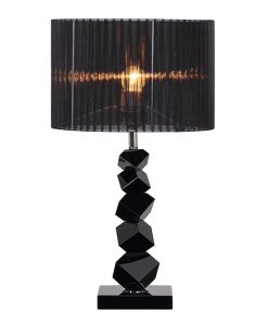 1-SOGA 55cm Black Table Lamp with Dark Shade LED Desk Lamp