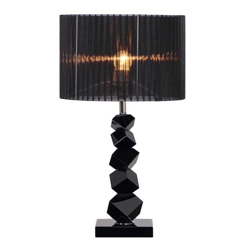 1-SOGA 55cm Black Table Lamp with Dark Shade LED Desk Lamp