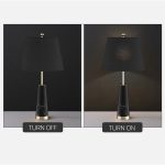 3-SOGA 68cm Black Marble Bedside Desk Table Lamp Living Room Shade with Cone Shape Base
