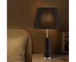 4-SOGA 68cm Black Marble Bedside Desk Table Lamp Living Room Shade with Cone Shape Base