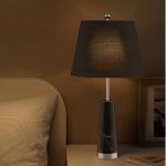 4-SOGA 4X 68cm Black Marble Bedside Desk Table Lamp Living Room Shade with Cone Shape Base