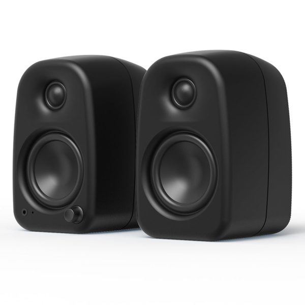 Kanto UKI 100W Desktop Speakers with Bluetooth, USB-C, Headphone out, Onyx (Matte Black), Pair