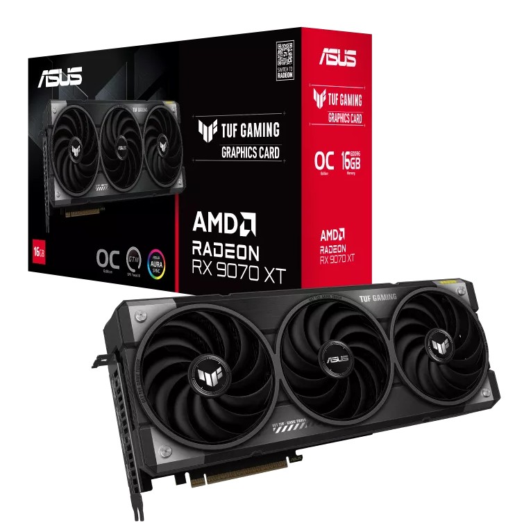 ASUS AMD Radeon TUF-RX9070XT-O16G-GAMING RX 9070 XT OC Edition 16GB GDDR6 Power Connectors 3 x 8-pin Video/Graphics Cards