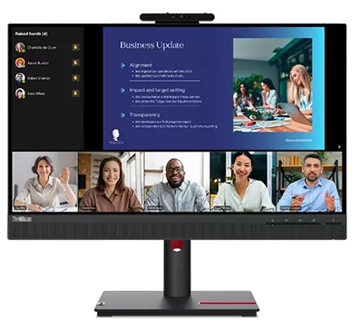 LENOVO ThinkVision T24V-30 23.8'/24' 75Hz FHD IPS Monitor 1920x1080 16:9 4ms Height Adjustable Tilt Pivot Swivel HDMI DP VGA Speakers VESA 3yr wty Monitors