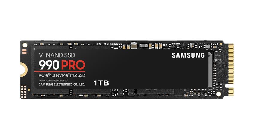 Samsung 990 Pro 1TB Gen4 NVMe SSD 7450MB/s 6900MB/s R/W 1550K/1200K IOPS 600TBW 1.5M Hrs MTBF for PS5 5yrs Wty Hard Disk Drives - SSD