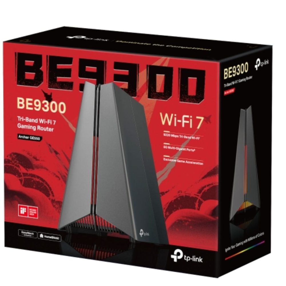 TP-Link Archer GE550 BE9300 Tri-Band Wi-Fi 7 Gaming Router (WIFI7) 574 Mbps at 2.4 GHz + 2882 Mbps at 5 GHz + 5764 Mbps at 6 GHz Network - Consumer