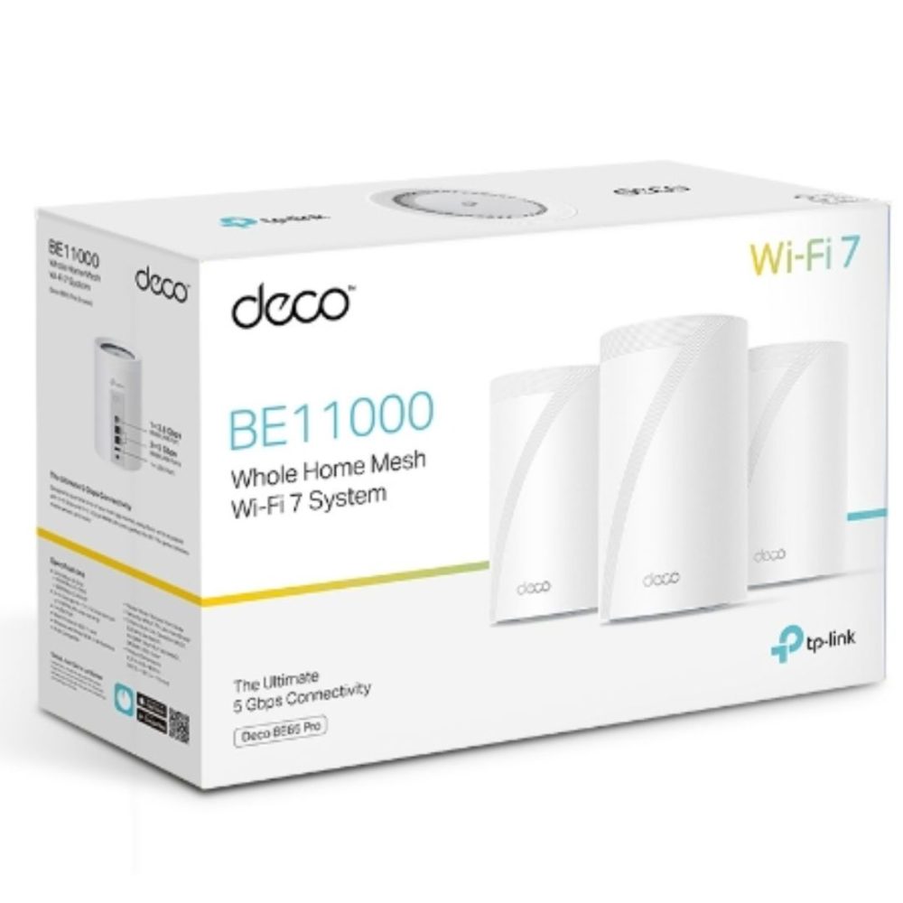 TP-Link Deco BE65 Pro(3-pack) BE11000 Whole Home Mesh WiFi 7 System Network - Consumer