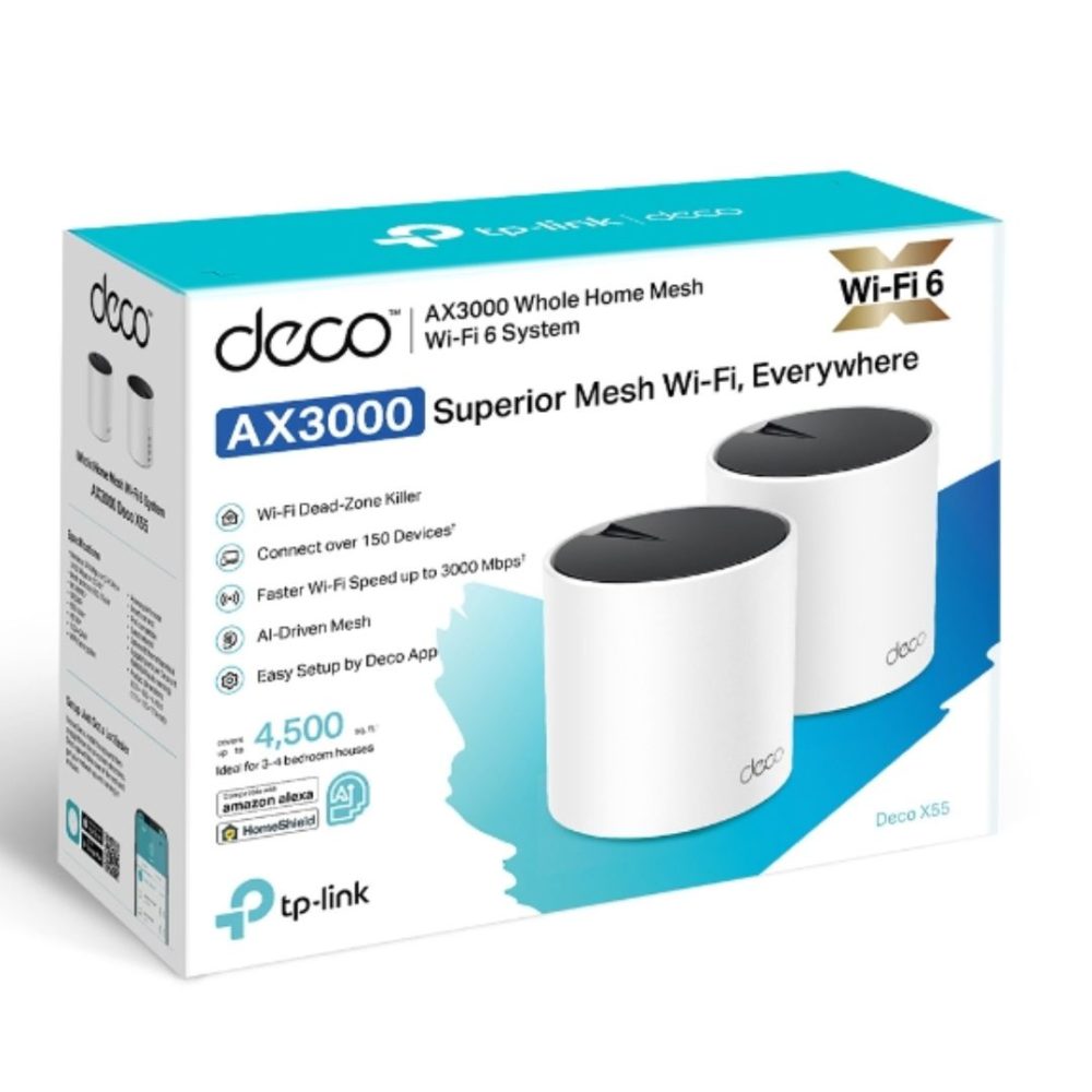 TP-Link Deco X55(2-pack) AX3000 Whole Home Mesh WiFi 6 Router Network - Consumer