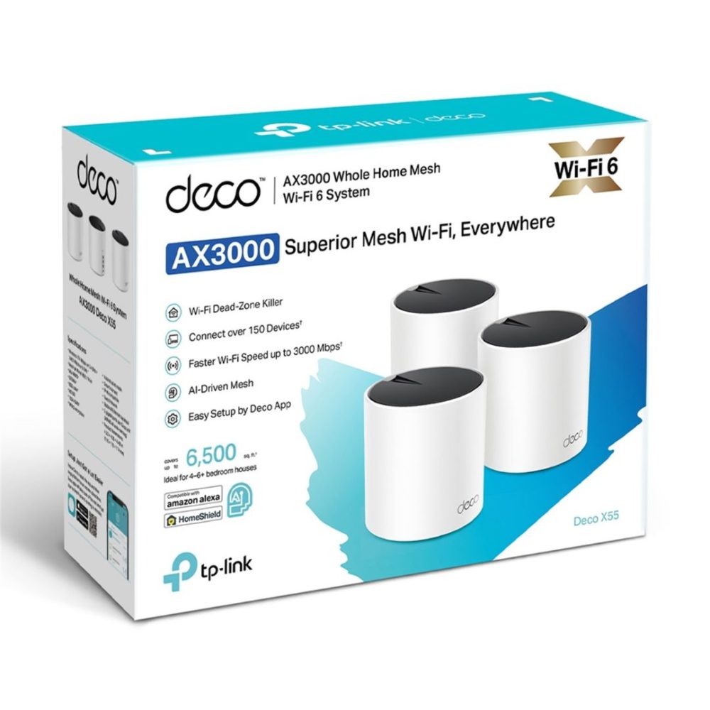 TP-Link Deco X55(3-pack) AX3000 Whole Home Mesh WiFi 6 Router Network - Consumer