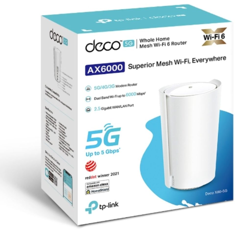 TP-Link Deco X80-5G(1-pack) 5G AX6000 Whole Home Wi-Fi 6 Gateway Network - Consumer