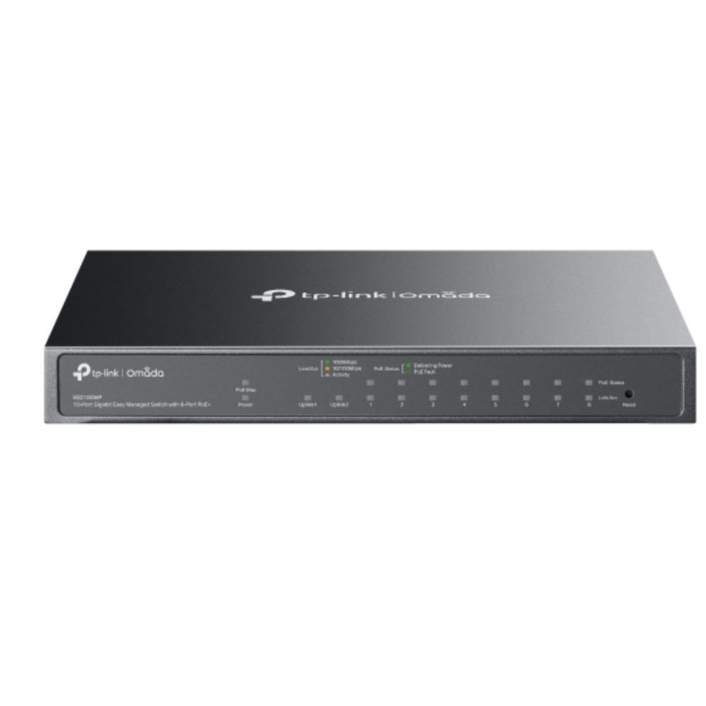 TP-Link ES210GMP Omada 10-Port Gigabit Easy Managed Switch with 8-Port PoE+ Network - SMB