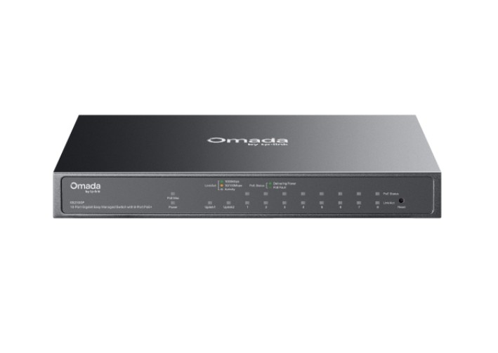 TP-Link ES210GP Omada 10-Port Gigabit Easy Managed Switch with 8-Port PoE+ Network - SMB