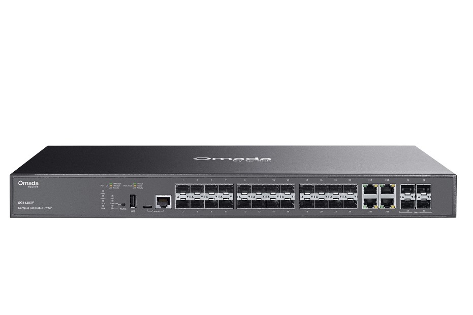 TP-Link SG5428XF Omada Campus 24-Port SFP Stackable Lite L3 Managed Switch with 4× 10G Slots Network - SMB