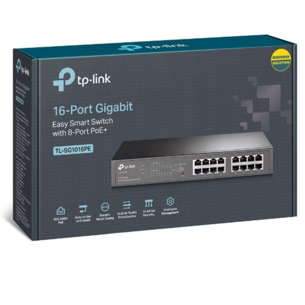 TP-Link TL-SG1016PE 16-Port Gigabit Easy Smart Switch 8-Port PoE+ Rack Mountable/Desktop Network - Consumer