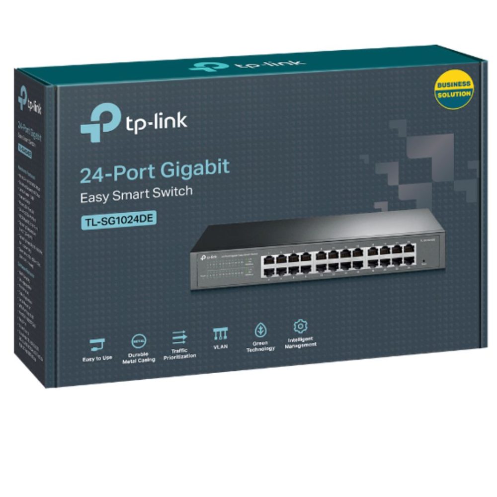 TP-Link TL-SG1024DE 24-Port Gigabit Desktop/Rackmount Easy Smart Switch energy-efficient L2 Features Supports MAC 128xVLAN 48Gbps Switching Capacity Network - Consumer
