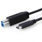 8Ware USB-C to USB-B Cable 1m Type-C to B Male to Male Black 10Gbps Cables