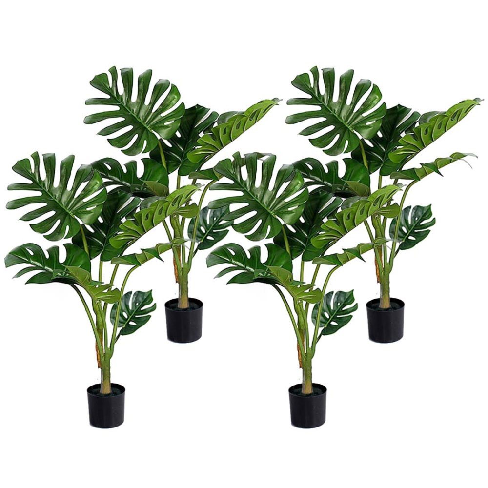 1-SOGA 4X 120cm Artificial Green Indoor Turtle Back Fake Decoration Tree Flower Pot Plant