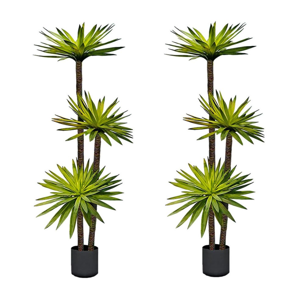 1-SOGA 2X 180cm Yucca Tree Giant Palm Lily Living Room Artificial Plant Home Accent Decor
