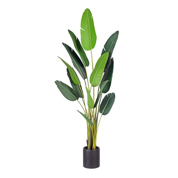 1-SOGA 220cm Artificial Giant Green Birds of Paradise Tree Fake Tropical Indoor Plant Home Office Decor