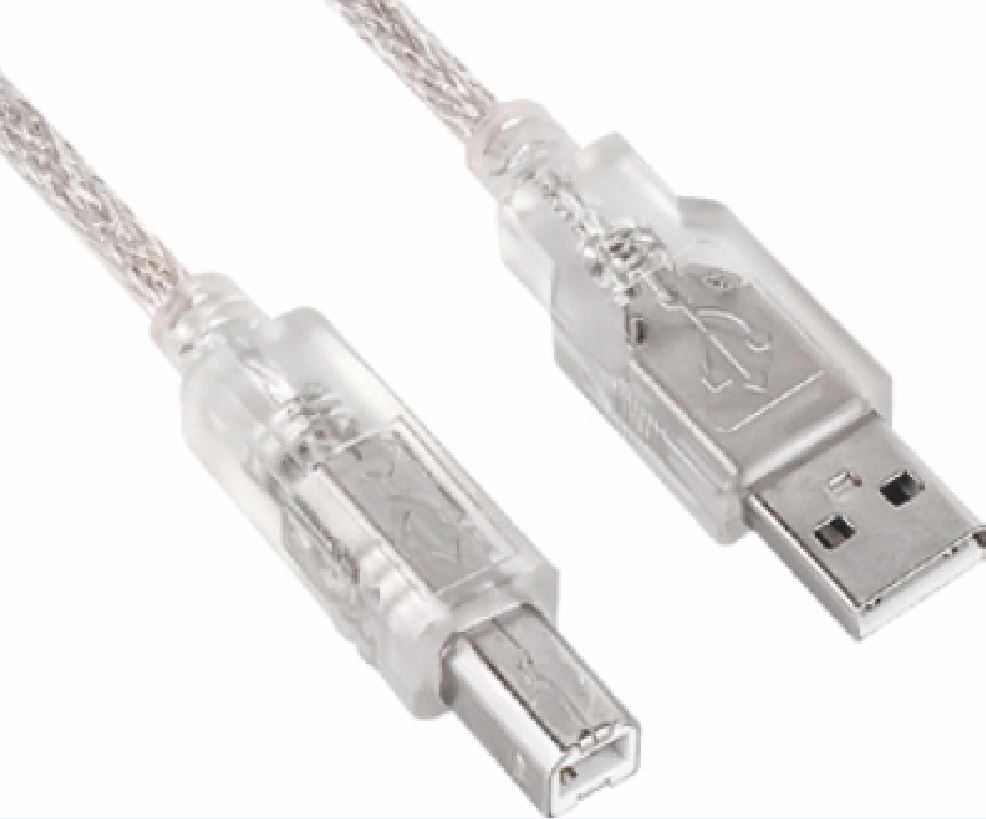 Astrotek USB 2.0 Printer Cable 5m - Type A Male to Type B Male Transparent Colour ~CBUSBAB5M Cables