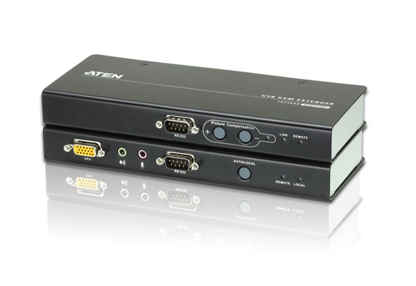 Aten KVM Extender Kit VGA/Audio Cat 5 Extender w/ Local Access KVM Switch & Video