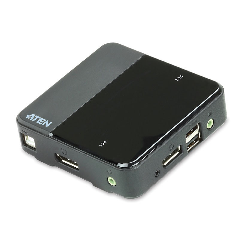 Aten Slim KVM Switch 2 Port Single Display DisplayPort w/ audio KVM Switch & Video