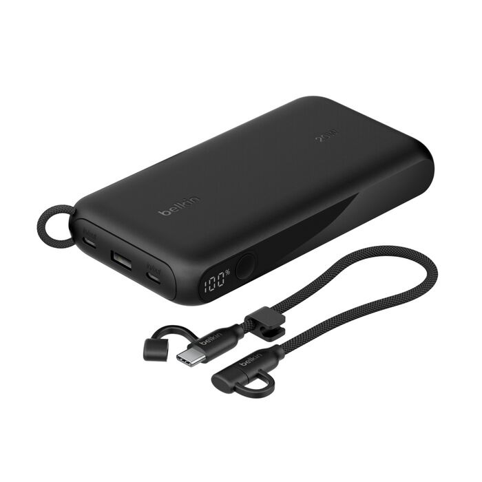 Belkin BoostCharge 20K mAh Power Bank with Display + USB-C to USB-C Cable 60W (15CM) - Black (BPB028fqBK) Power Banks