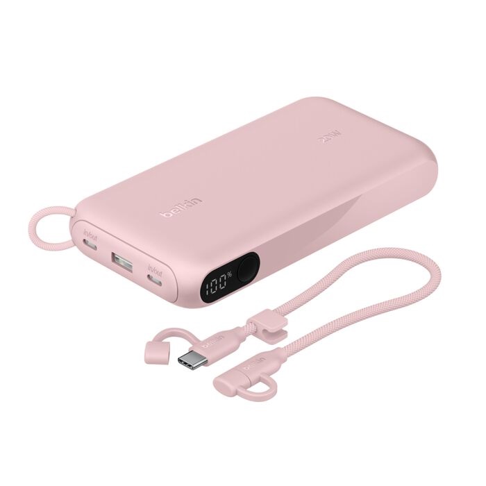 Belkin BoostCharge 20K mAh Power Bank with Display + USB-C to USB-C Cable 60W (15CM) - Pink (BPB028fqPK) Power Banks
