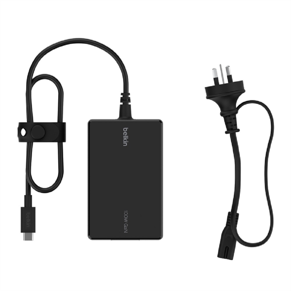 Belkin Connect USB-C Core 100W GaN Power Adapter + USB-C Cable (1.5M) - Black (INC016auBK) Chargers - Mobile Devices