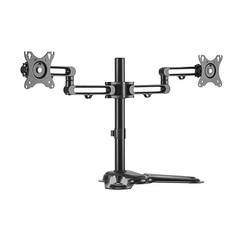 Brateck Dual Free Standing Monitor Premium Articulating Aluminum Monitor Stand Fit Most 17'-32' Monitors Up to 8kg per screen VESA 75x75/100x100 Monitor Arms (VESA)