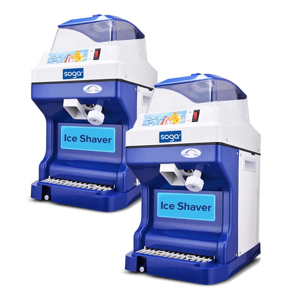 1-SOGA 2X Ice Shaver Commercial Electric Stainless Steel Ice Crusher Slicer Machine 180KG/h 88