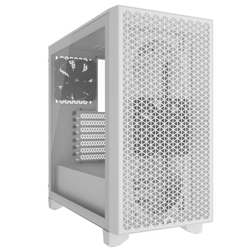 Corsair 3000D AIRFLOW Mid-Tower PC Case - White Cases & Accessories