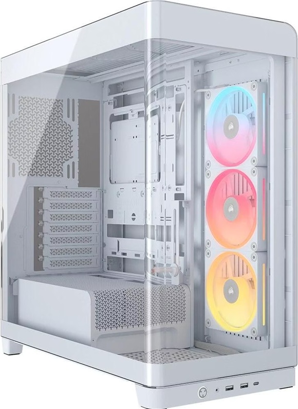 Corsair FRAME 4500X LX-R RGB LINK Panoramic Glass Mid-Tower PC Case White: up to 460mm GPU Cases & Accessories