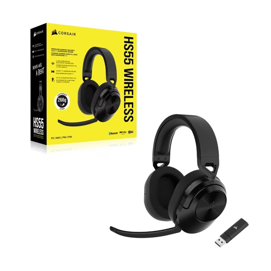Corsair HS55 WIRELESS Gaming Headset- Carbon (AP) Speakers