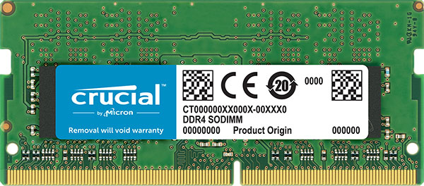 Crucial 16GB (1x16GB) DDR4 SODIMM 3200MHz CL22 1.2V Single Ranked Notebook Laptop Memory RAM Memory