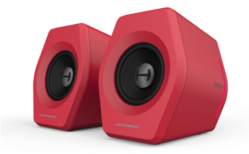 Edifier G2000 Gaming 2.0 Speakers System - Bluetooth V4.2/ USB Sound Card/ AUX Input/RGB 12 Light Effects/ 16W RMS Power Red Speakers