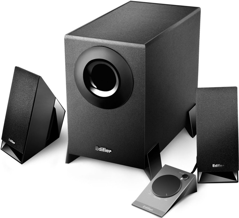 Edifier M1360 2.1 Multimedia Speakers - 3.5mm AUX/4INCH Subwoofer/Remote/RCA Remote Control input Black Speakers