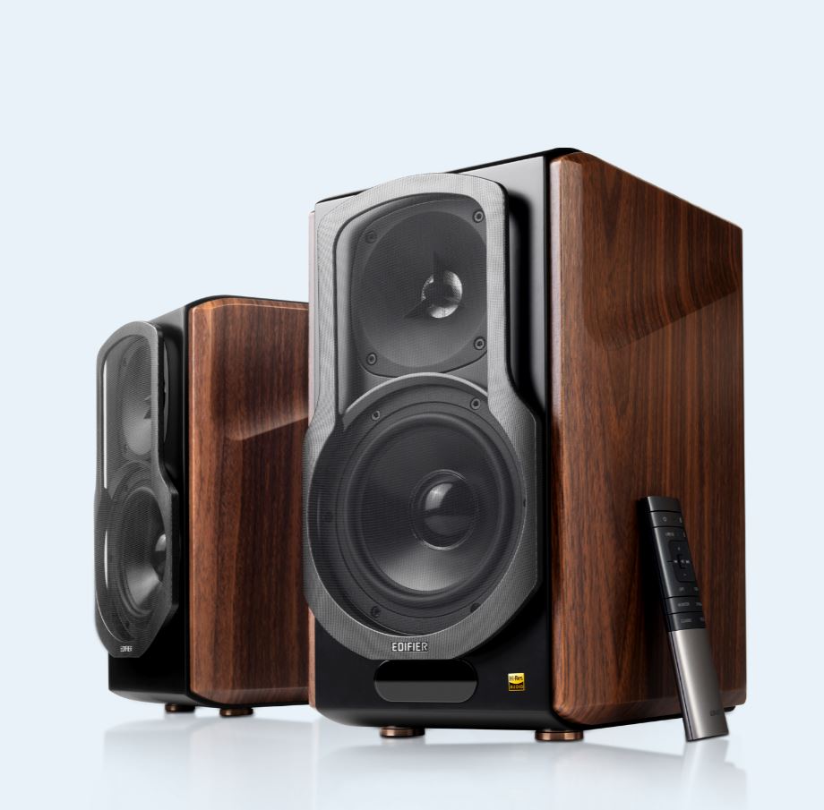 Edifier S2000MKIII 2.0 Lifestyle Active Bookshelf Bluetooth Studio Speakers - BT/AUX/Optical/Coaxial 124W RMS MDF Wood Panel Speakers