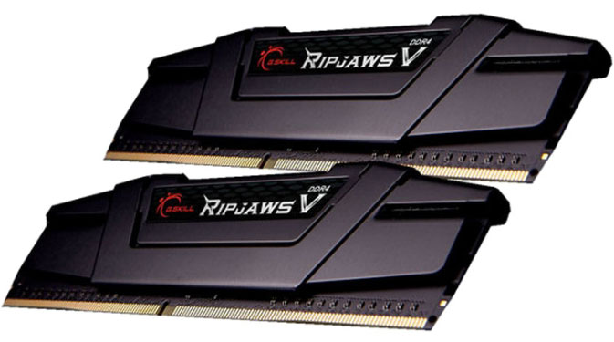 G.SKILL F4-3200C16D-32GVK 32GB (2 x 16GB)/ PC4-25600 / DDR4 3200 Mhz/ Timings 16-18-18-38/ Voltage 1.35V/ RipjawsV Memory