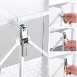 5-SOGA 5 Tier Steel White Foldable Kitchen Cart Multi-Functional Shelves Portable Storage Organizer with Wheels