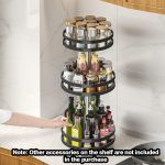 3-SOGA 2X 3 Tier Steel Black Round Rotating Multi-Function Kitchen Portable Storage Spice Seasoning Kitchen Countertop Organiser Shelf