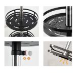 7-SOGA 2X 3 Tier Steel Black Round Rotating Multi-Function Kitchen Portable Storage Spice Seasoning Kitchen Countertop Organiser Shelf