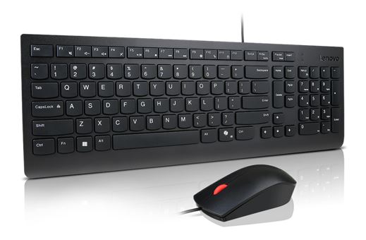 Lenovo Universal Wired USB Keyboard Mouse Combo Adjustable Tilt Leg Spill Resistant Copilot Keyboard 1600 DPI Optical Sensor Mouse Plug & Play 1.8m Keyboards