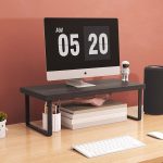 2-SOGA 50cm Black Computer Monitor Elevated Stand Desktop Support Station Rack