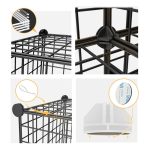 8-SOGA 2X Black Portable 8-Cube Storage Organiser Foldable DIY Modular Grid Space Saving Shelf